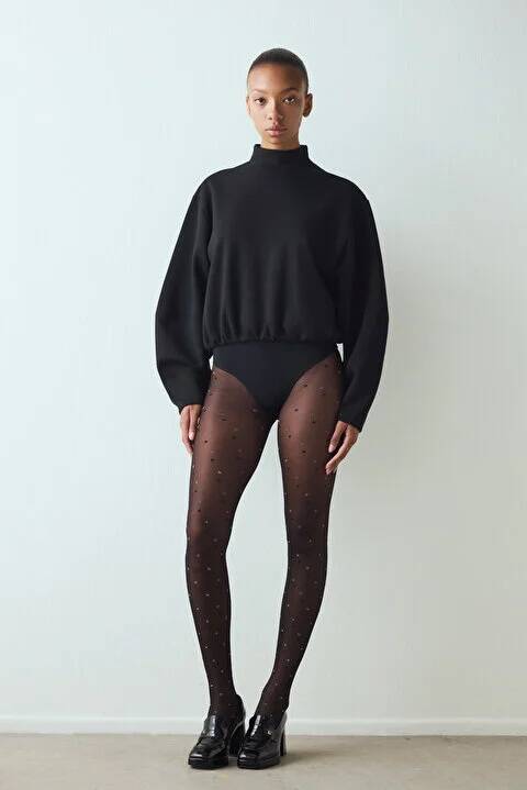 Shıny Dotted Külotlu Çorap - 2