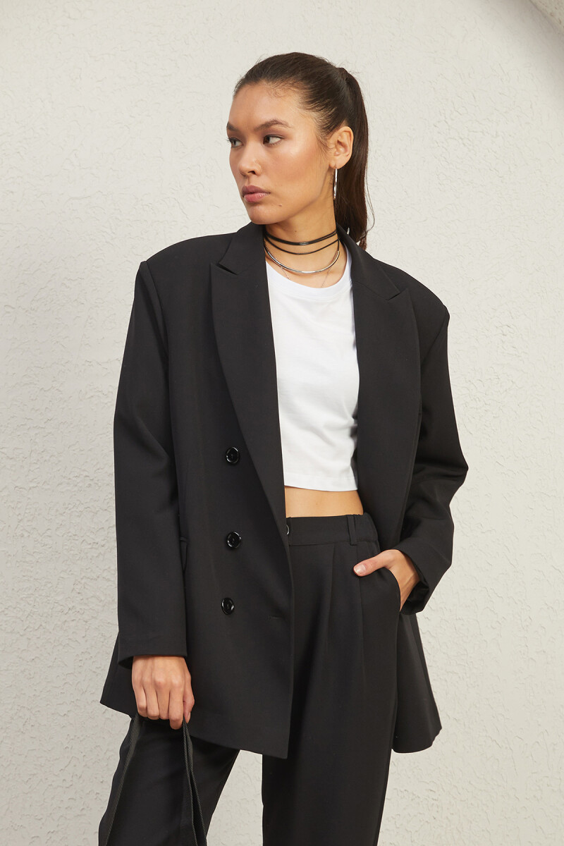 ASTARLI BLAZER CEKET SIYAH