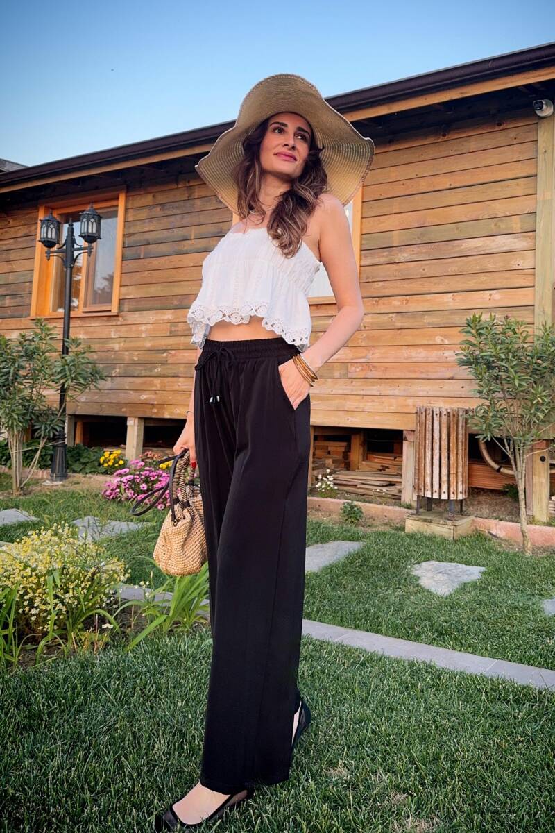BELİ LASTİKLİ BOL PAÇA PANTOLON - 2