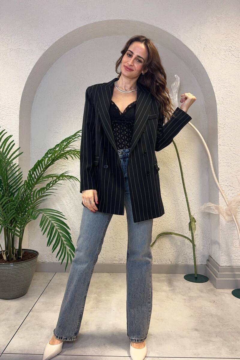 ÇİZGİLİ BLAZER CEKET - 6
