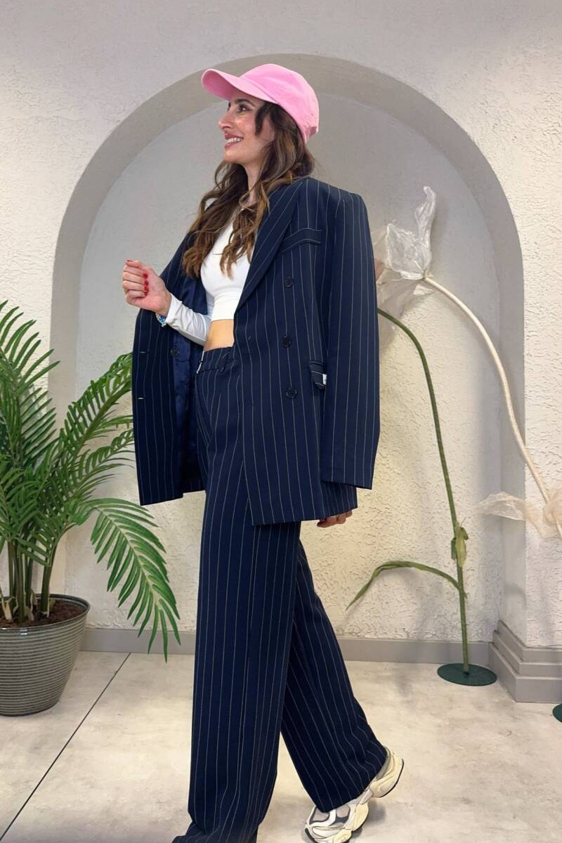 ÇİZGİLİ BLAZER CEKET - 11