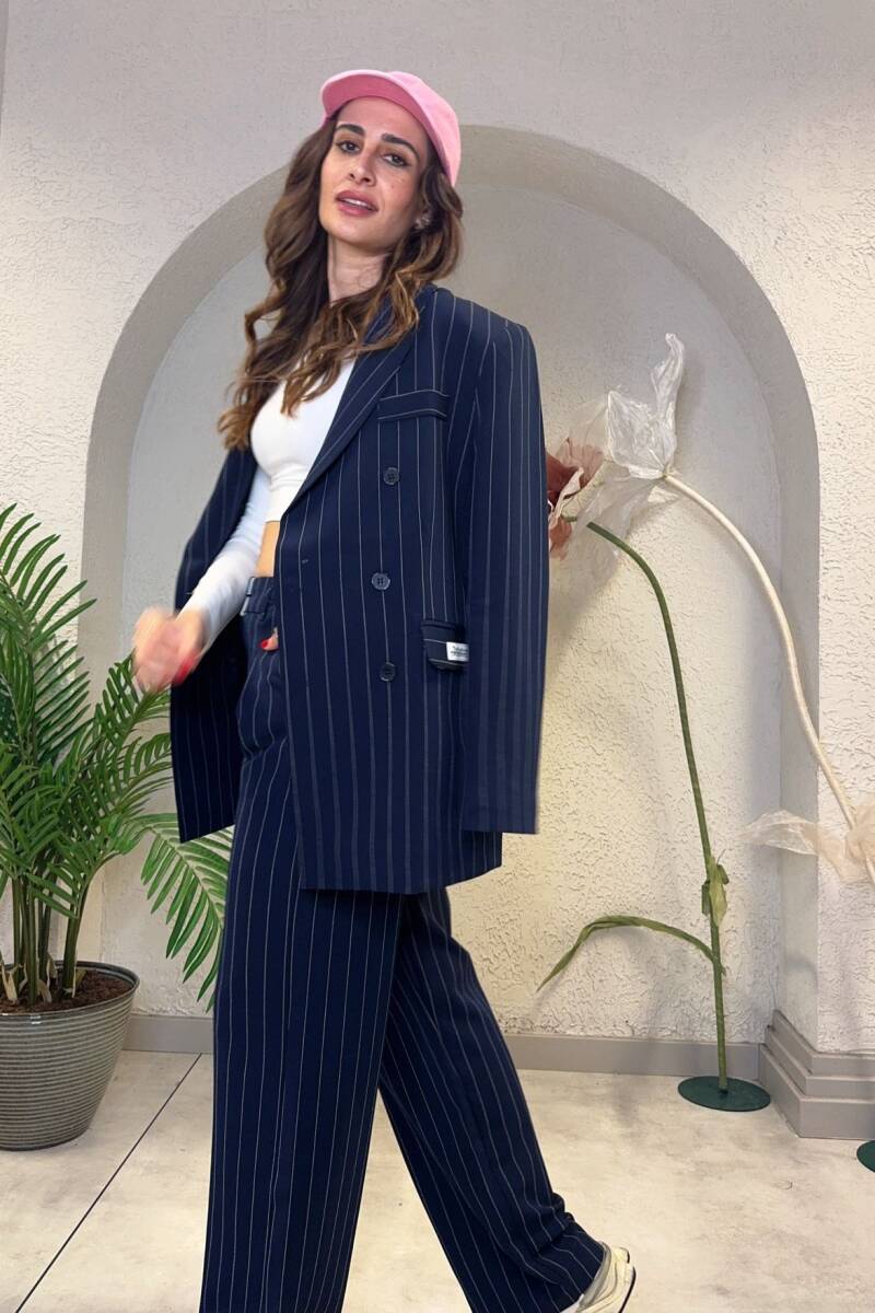 ÇİZGİLİ BLAZER CEKET - 15