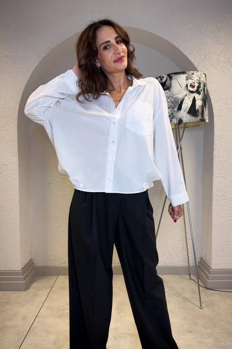 CROP POPLİN GÖMLEK - 1