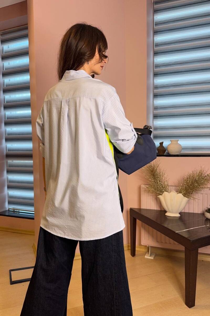 DÖKÜMLÜ ÇİZGİLİ GÖMLEK - 8