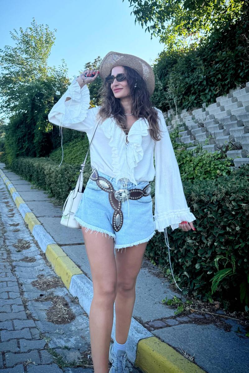 FIRFIR DETAYLI BLUZ - 25