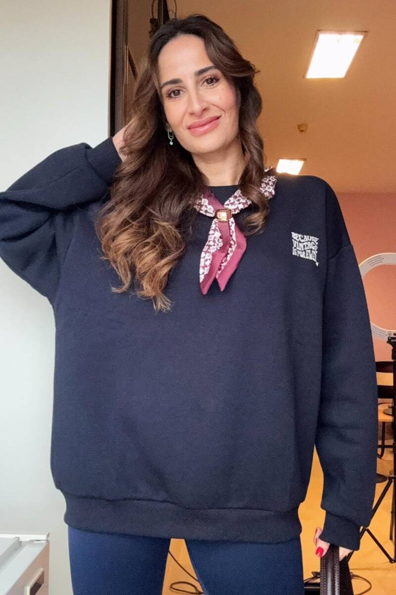 FULAR DETAYLI OVERSIZE SWEATSHIRT - 7