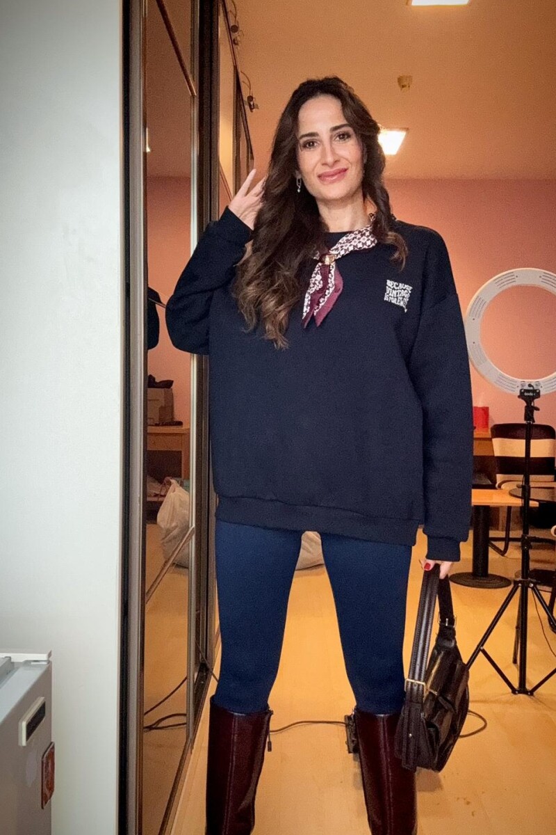 FULAR DETAYLI OVERSIZE SWEATSHIRT - QUZU