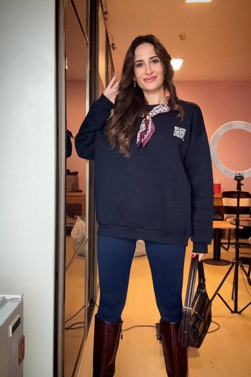 FULAR DETAYLI OVERSIZE SWEATSHIRT - 1