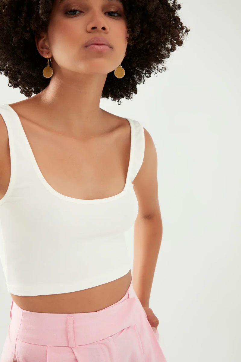 KALIN ASKILI CROP ATLET BEYAZ