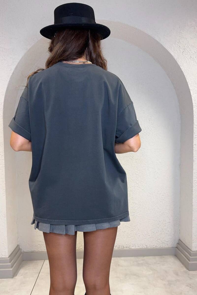 KALP BASKILI OVERSIZE TİŞÖRT - 8