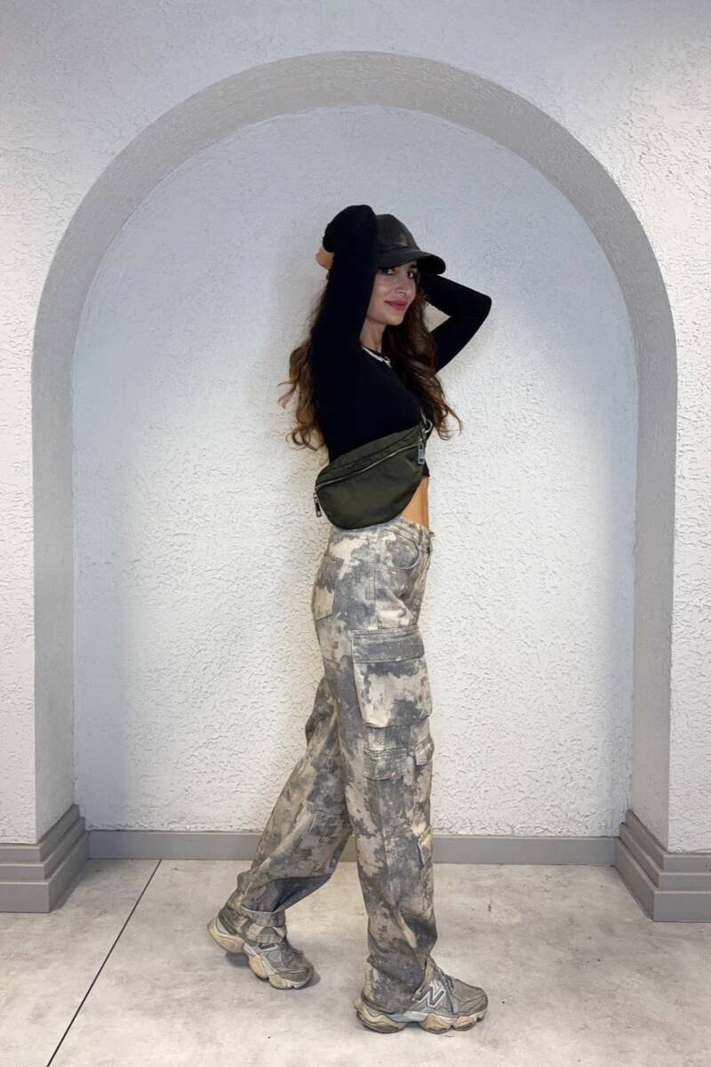 KAMUFLAJ DESENLİ KARGO JEAN - 6