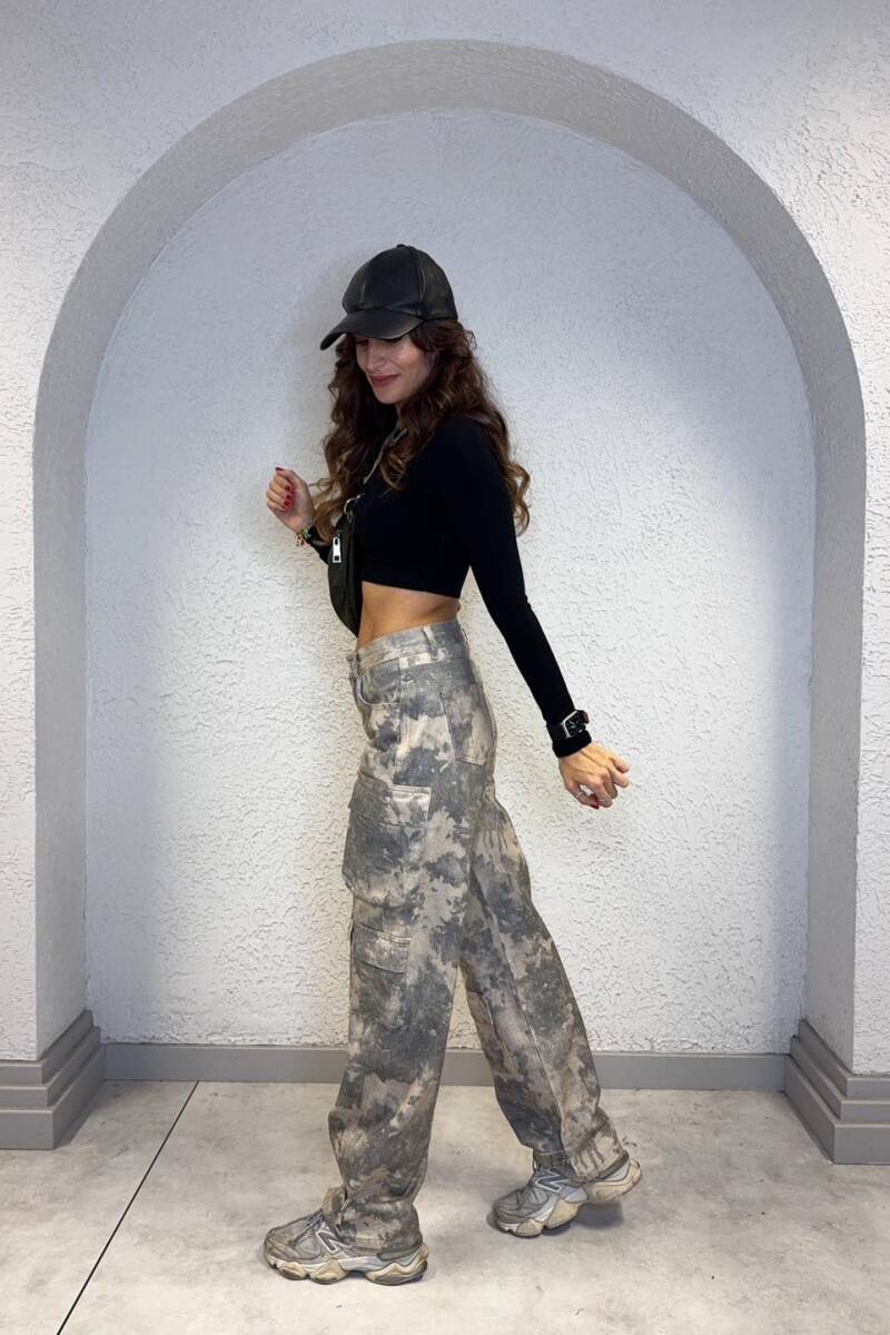 KAMUFLAJ DESENLİ KARGO JEAN - 7