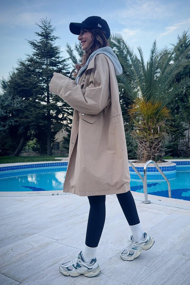 KAPÜŞONLU TRENÇKOT - 5