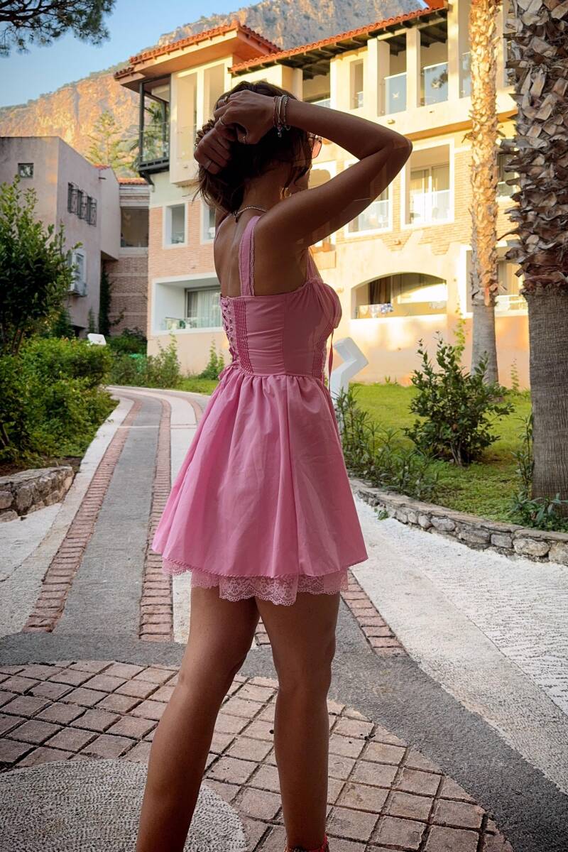 KORSE DETAYLI ELBİSE - 14