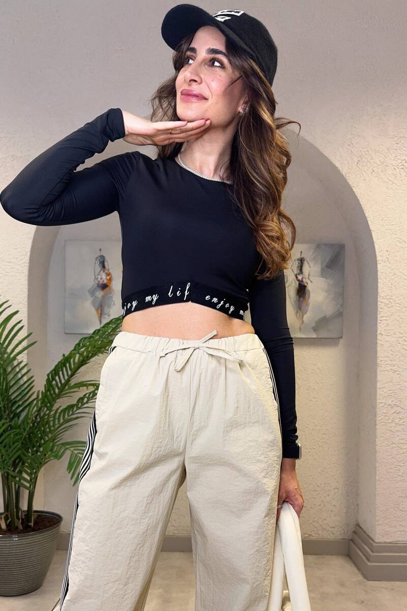 LASTİK DETAYLI CROP TOP BODY - 5