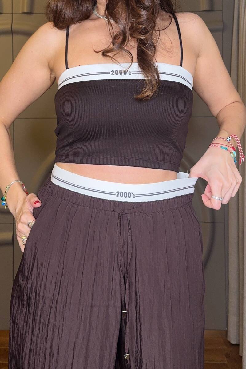 LASTİK DETAYLI DÖKÜMLÜ PANTOLON - 2