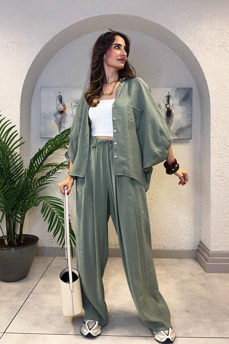 LASTİKLİ GENİŞ PAÇA MODAL PANTOLON - 6
