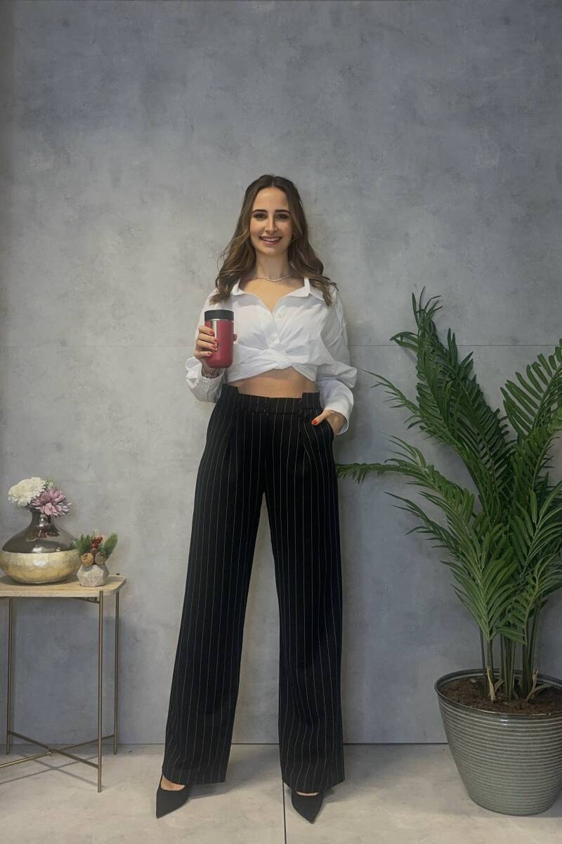 PİLELİ CROP POPLİN GÖMLEK - 9