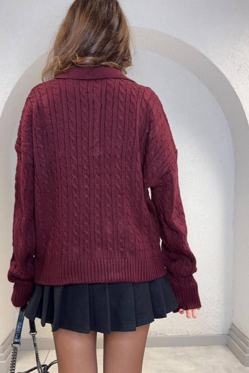 POLO YAKA AYICIK NAKIŞLI TRİKO KAZAK - 6