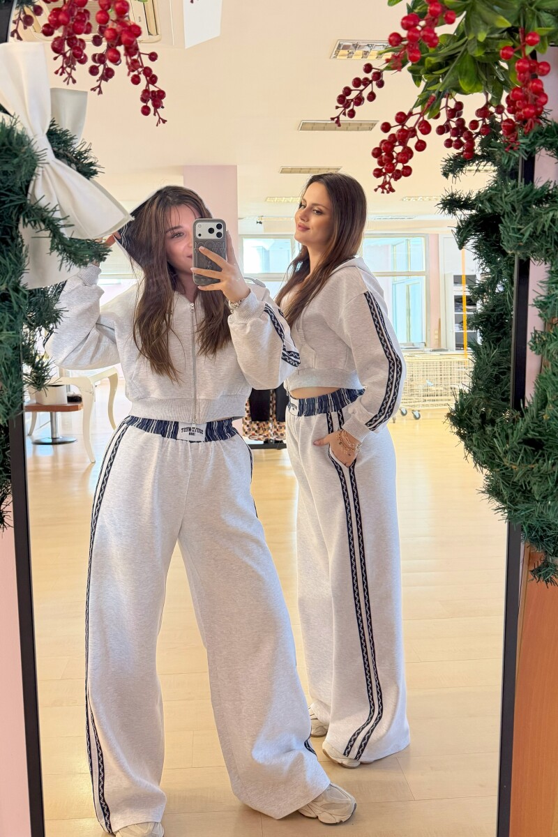 ŞERİT DETAYLI BELİ LASTİKLİ BOL PAÇA PANTOLON - Clothing Palette