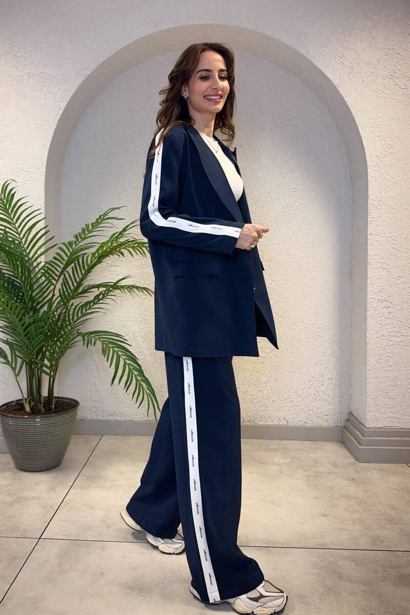 ŞERİT YAZI BASKILI BLAZER CEKET - 2