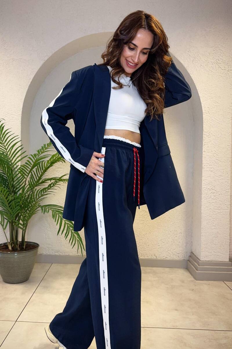 ŞERİT YAZI BASKILI BLAZER CEKET - 3