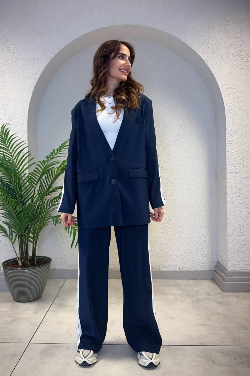 ŞERİT YAZI BASKILI BLAZER CEKET - 4