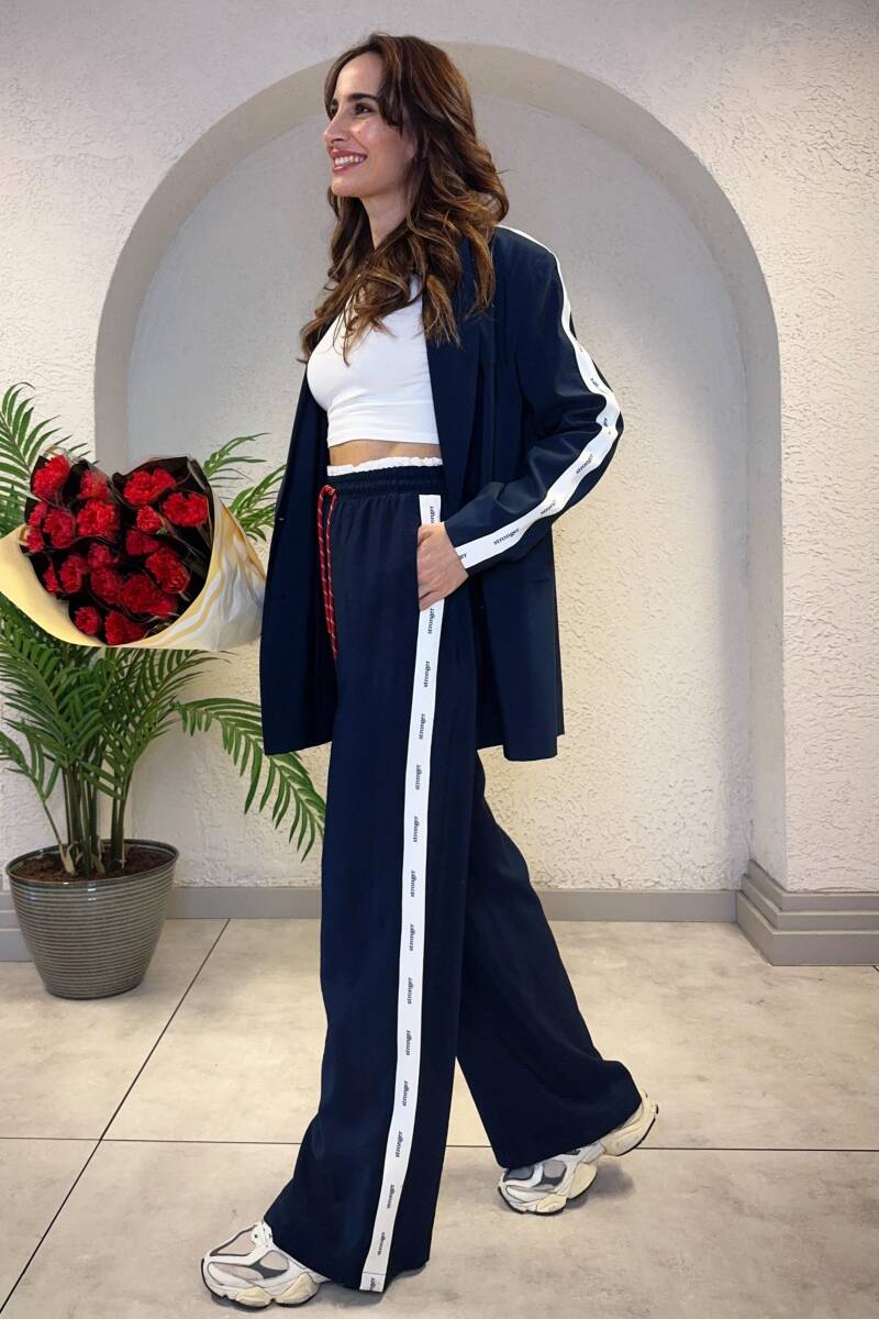 ŞERİT YAZI BASKILI BLAZER CEKET - 7