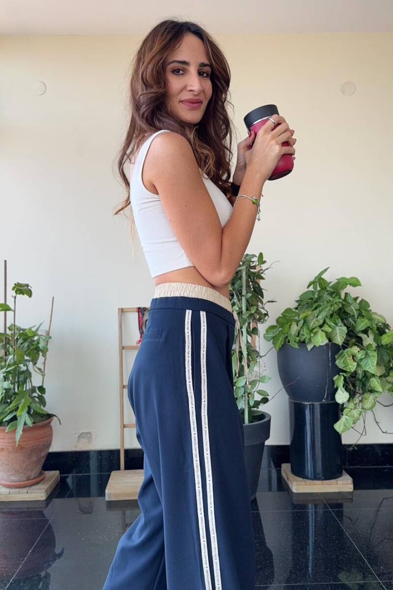 ŞERİT YAZI DETAYLI BOXER BEL PANTOLON - 10