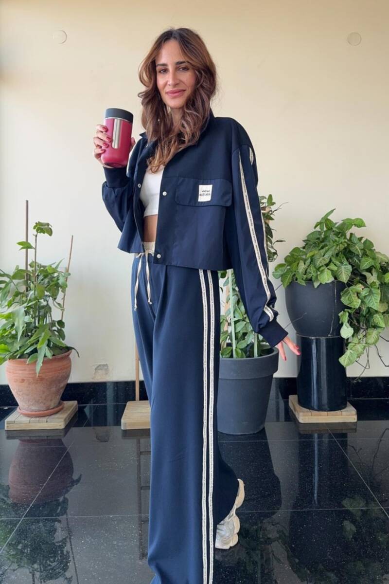 ŞERİT YAZI DETAYLI BOXER BEL PANTOLON - 12