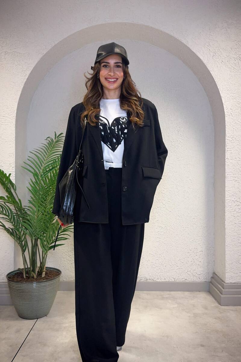 SIRTI PENCERE DETAYLI KREP BLAZER CEKET - 6