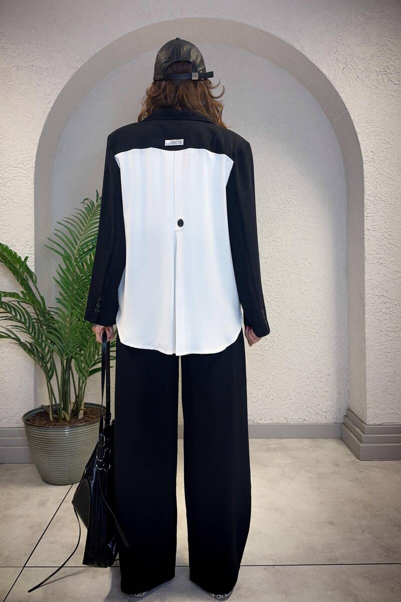 SIRTI PENCERE DETAYLI KREP BLAZER CEKET - 8