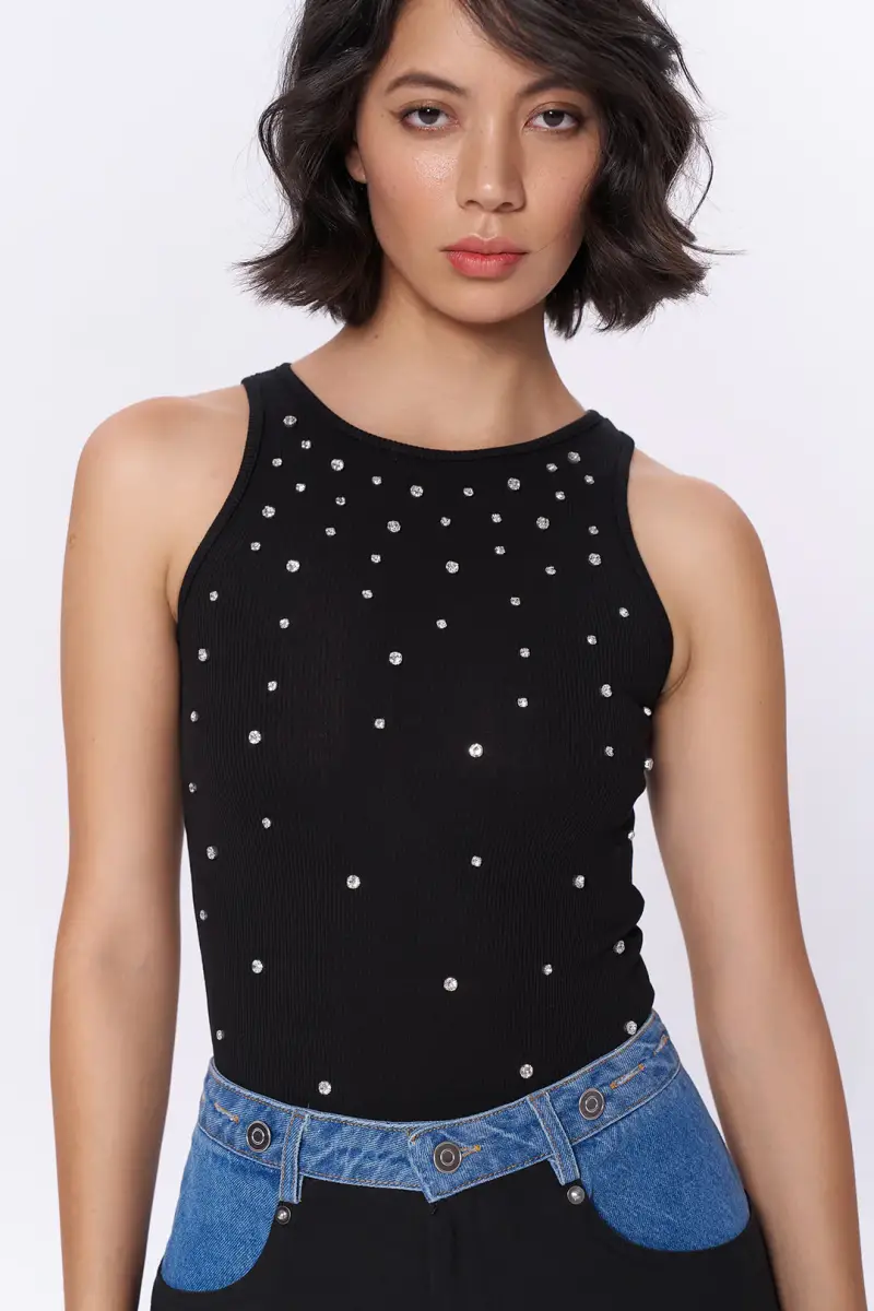 TAŞ İŞLEMELİ PAMUK BODYSUIT - 1