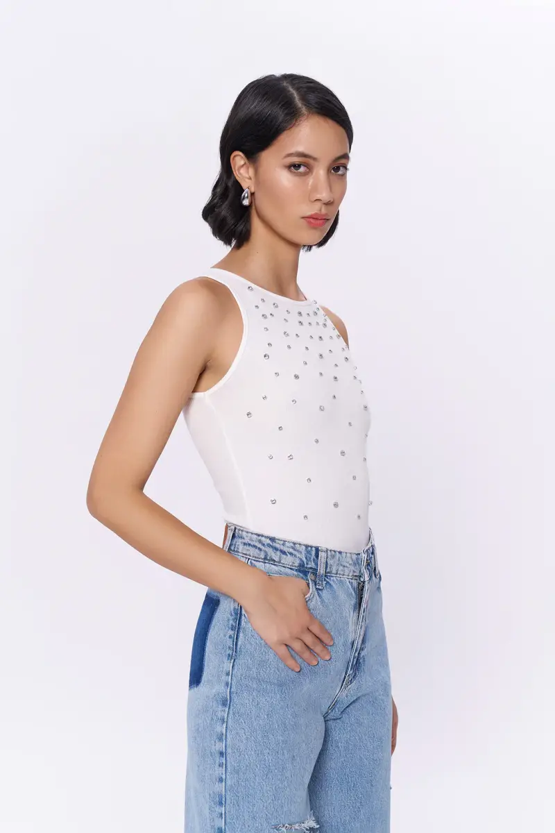 TAŞ İŞLEMELİ PAMUK BODYSUIT - 8