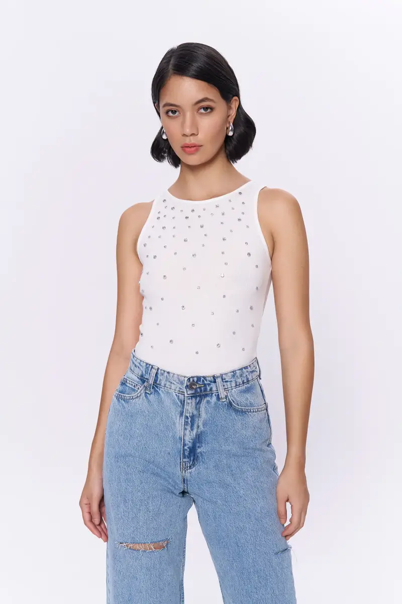 TAŞ İŞLEMELİ PAMUK BODYSUIT - 6
