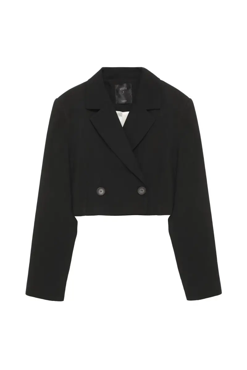 VATKA DETAYLI CROP BLAZER CEKET - 6