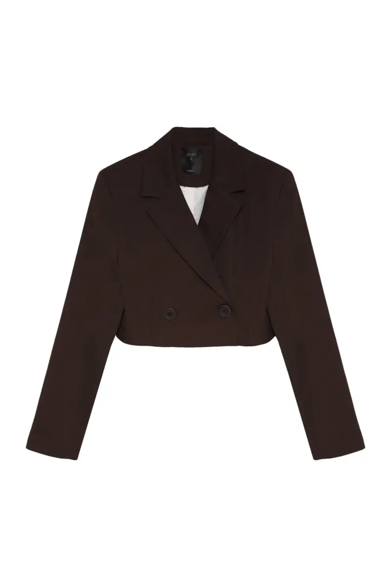VATKA DETAYLI CROP BLAZER CEKET - 8